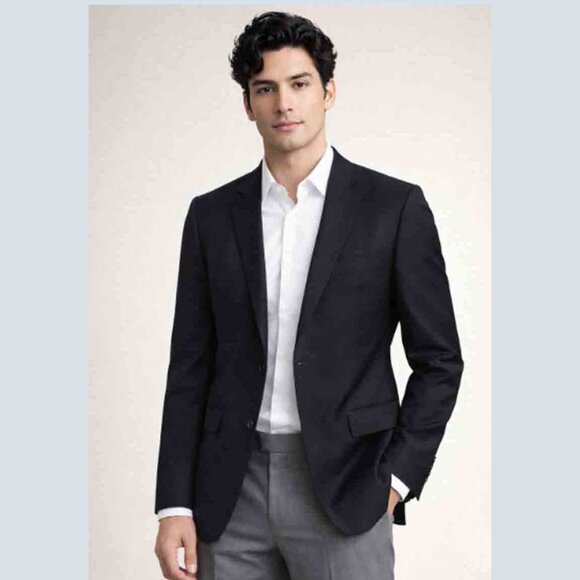 Hugo Boss Guabello Super 120s Wool Sport Coat Blazer Black Men's Size 38R